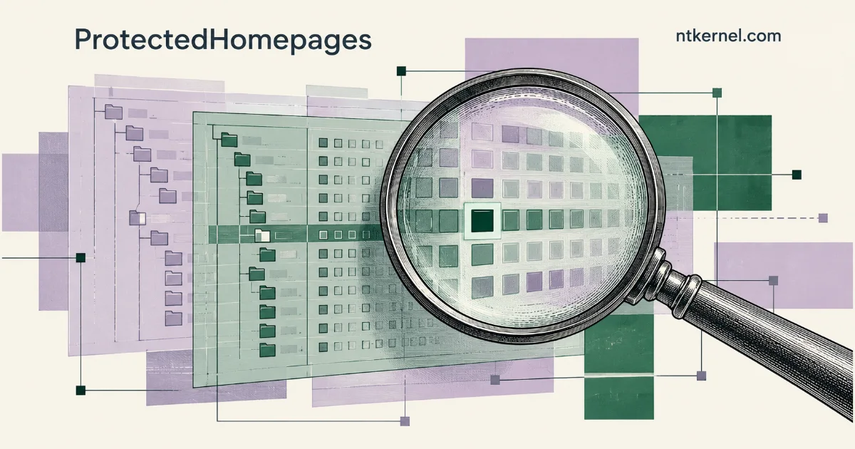 An engraved optical lens examining structured data inside a registry-panel collage.