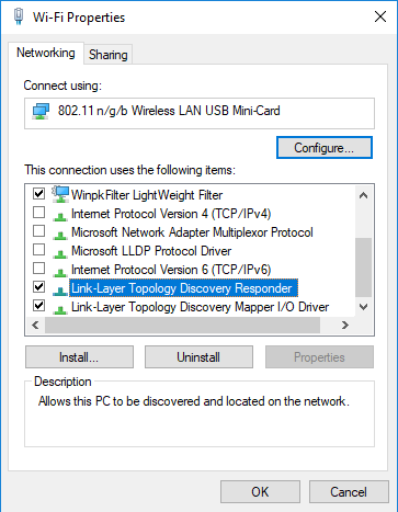 Wi-Fi adapter configuration